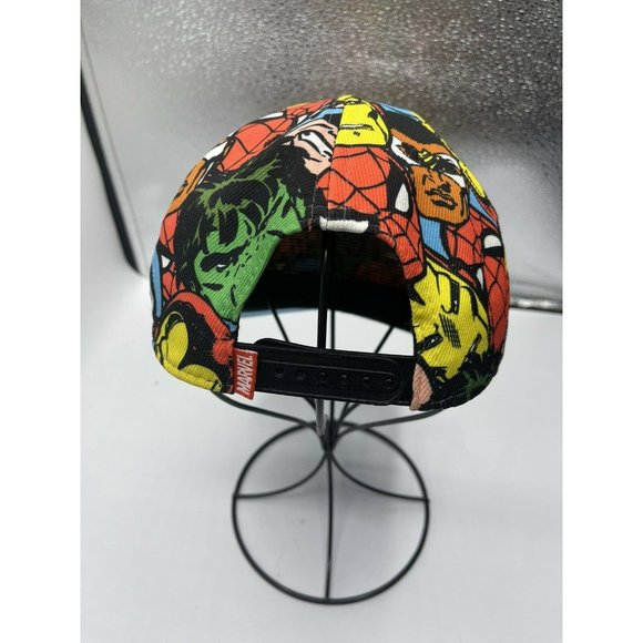 Marvel Avengers Character Flat Brim Snapback Hat Bioworld Hulk Spider Cap Iron - Picture 2 of 3